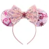 Kids Girls Cute Mouse Ears Hoop Headwear Shiny Sequins Animal Ears Headband Headdress Cosplay CostumeZZ