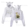 2023 Melanie Martinez Portale Ablum Cat Ear Hood Bluza Kobiety Przycięte bluzy Kobiece swobodne strejowe topy t230811