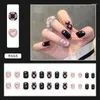 False Nails 24Pcs Gradient Mocha Manicure Gold Foil Trim High-end Atmospheric Ins Sweet French Style Wear Nail Sheet Fake
