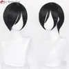 コスプレウィッグアニメAda Wong Cosplay Wig Ada Wong Wigs Cosplay 32cm短い黒熱耐性合成ヘアウーマンパーティーウィッグウィッグキャップ230810