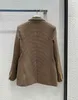 유럽 ​​패션 브랜드 브라운 싱글 가슴 격자 무늬 패턴 슈트 재킷