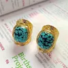 Cluster Rings Turquoise Color Preserving Electroplated Women's Ring Personalized Fashion Elegant Light Luxury Ladies Banquet Exquisite