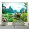 Tapeçarias personalizáveis floresta natural cachoeira paisagem tapeçaria cena mandala casa arte hippie quarto quarto