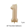 Decoration Inch Cream Color Large Number Aluminum Film Balloon White Number Heart Globe Birthday Wedding New Year Decor