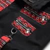 Herren Jeans Hip Hop Plaid Reißverschluss Patchwork Lange Bänder modische Streetwear Slim Jeanshose Herren Schwarze Hosen