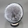 Beanie/Kafatası Kapakları Kış Kadınlar Doğal Ponpon Beanies Örgü Yükseltme Kapağı Sıcak Angora Tavşan Kürk Bonnet Polar Rus Rusya Kırış Kadın Bobble Hat 230810