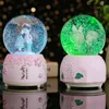 Dekorativa föremål Figurer Glow Light Crystall Snow Globe Ball Music Box Couples Wife Girl Birthday Wedding Valentine's Day Gift Lovers Ornament 230810