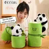 Stuffed Plush Animals Cute Creative Bamboo Tube Panda Doll Holding Bamboo Panda Transformed into Plush Toy Girls Kids Birthday Gifts R230811