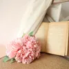 Dekorativa blommor 5st Big White Silk Artificial Peony Bouquet Decoration Wedding Home Table Stora Fake Valentines Day Supplies