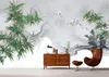壁紙CJSIRカスタム壁紙シンプル中国の竹のムードインク風景テレビ背景の壁リビングルーム寝室の壁画3D