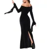 Lässige Kleider Mode Frauenparty Kostüm sexy Off Schulter Langarm Halloween Slim Kleid Damen Elegant Split Rock 2023