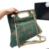 Women Designers Classic Tweed Preal Shoulder Bags Handbags 7a Quality Quilted Fashion Pearl Crossbody Chain Bag Genuine Leather Lining Totes Luxury Designer