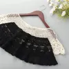 Lenços femininos acessórios Hollow Out Tassel Protection Protection Crochet Knit Cape Lace Cistina Shawl Poncho Collar Fake