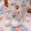 Boots Platform and Ankle Boots Mesh Breathable Butterfly Decorative Cute Women Boots Casual and Comfortable Flat Bottomed Woman Shoes J230811