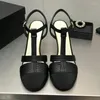 Dress Shoes Spenneooy Summer Fashion Round Toe Mixed Colors Square Heel Women's T-Strap Buckle Strap Patchwork Slingbacks Sandal