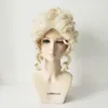 Cosplay شعر مستعار Marie Antoinette Cosplay Wigs Assume Ascitory Princess متوسطة مجعد مقاومة للحرارة الشعر الاصطناعية الباروكة Cap 230810