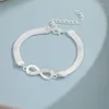 Anklets Women's Rhinestone Infinity Bracelet Jewelry 8 Number Pendant Charm Blange Couple Bracelets For Lover Friend