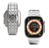 Apple Watch用の高級APステンレス鋼ストラップ8 7 6 SE 5 4 3バンドメタルコレアブレスレットリストバンド49mm 45mm 44/41mm 40 38mm