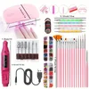 39Pcs Professional Nail Art Tool Set USB Nail Lamp USB Polishing Machine Nail Pen Nail Jewelry Set With Nail Drill Machine And Drill Bits