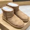 Designer Classic Ultra Mini Boots Snow Boot Platform Kort kvinnor Män Fur Sheepskin Tasman Tazz Chestnut Sand Mustard Seed Beige Australian Winter Ankle