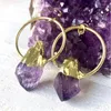 Hoopörhängen ER40226 RAW AMETHYST POINT BOHO FEBRUARI Birthstone Jewelry for Women