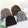 Beanie/Skull Caps Winterhoeden dames luipaard beanie hoeden mode wol winter warm gebreide hoeden print hiphop beanies cap gorros dikker motorkap