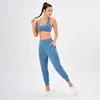 Aktiva uppsättningar Yoga Set Woman Gym Women Fitness Sportwear Sports Workout Clothes for Bra Pants stockfast med PAD