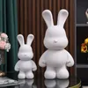 Decorative Objects Figurines DIY Paint Fluid Animal Bear Rabbit Lucky Dragon White Hand Painted Home Decoration Doll Toy Statue Deposit Can Handmade Gift 230810