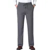 Men's Pants Suit Casual Fashion Middle-aged Long Mens Fashions Straight Regular Fit Business Office Wear Trousers Men Clothing