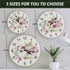 Wall Clocks Autumn Pumpkin Floral Plaid Clock Large Modern Kitchen Dinning Round Bedroom Silent Hanging Watch