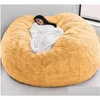 Coprisedie Ers Super Large 7Ft Nt Pelliccia Bean Bag Er Mobili per soggiorno Grande rotondo morbido soffice finto Beag Divano letto pigro Cappotto Drop De Dhrag