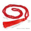 Pendanthalsband 108 Mala Carnelian Beaded Halsband Kvinnor Män 6mm Natural Stone Health Protection Energy Tassel Yoga smycken Prayer Gift