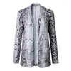 Women's Suits Snake Print Buttonless Blazers Women Sexy Leopard Long Sleeve 2023 Spring Autumn Chic Elegant Office Work Blazer Slim