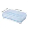 Storage Bottles Egg Box 15 Grid Stackable Container Portable Plastic Tray With Lid For Refrigerator Kitchen Gadgets