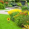 Trädgårdsdekorationer blomma stav akryl solrosdekor utomhus dekoration uteplats gräsmattan för