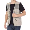 Men's Vests Large Size Mens Mesh Loose Vests Multi-Pockets Zipper Quick-Drying Casual Male Outdoor Jacket Sleeveless Breathable Waistcoat 230810