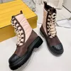 Designer F Highest Quality 2023 New Versatile Nylon Motorcycle Short Boots Thick Sole British Fashion Side Pocket Martin Boots