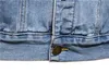 Мужские жилетки хлопчатобумажная джинсовая куртка мужская карачная сплошная отворотная лацка для одиночной грудь джинсовой курт