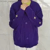 Chandails féminins Cardigan Purple Cardigan Star féminin Broidered Sweater Limited Edition Handmade Triped Cardigan lor Speak Vintage Now Sweater Top Z230814