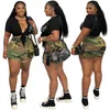 Podstawowe sukienki swobodne Truen Wiosna Lato Przylot Mid talii S-3xl Camo Nieregularny Culottes Mash