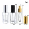 Vide 3 ml 5 ml 10 ml carré Verre transparent Spray en verre Bouteille vide pour le sous-package du parfum