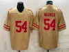 Homens Futebol Super Bowls 54 Fred Warner Jerseys 52 Patrick Willis 55 Dee Ford 80 Jerry Rice 85 George Kittle 97 Nick Bosa Volte o relógio Olive Saudação à equipe de serviço