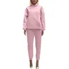 Women's Two Piece Pants 2 Solid Color Hooded Sweater Casual Suit Oversized Suits For Women Office Womens Wide Leg Overall Snow