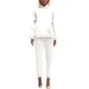 Women's Two Piece Pants 2 Solid Color Hooded Sweater Casual Suit Oversized Suits For Women Office Womens Wide Leg Overall Snow