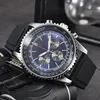 AA New 42mm Luxury Watch腕時計クォーツ時計男性シリコンストラップ男性機能クロノグラフブランドの男性