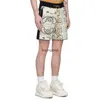 Fniy Men's and Women's High Street Shorts Fashion Brand Rhude 2023 Letter slogan Cashew Flower Plaid broderad dragsko lös stickad kvartal