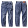 Erkek kot sulue marka giyim erkekler yüksek kaliteli streç açık mavi kot moda pilili retro cep sıska pantolon pantolon 28-40
