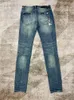 Jeans masculin Am Pantalon Fashion Laquer Paint Dessin Drawing Retro Retro Blue Straight Tube Denim pantalon Punk Skinny