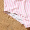 Passende Familien-Outfits, gestreifte, passende Familien-Outfits, gerüschte Badeanzüge für Mutter und Tochter, Strand-Badebekleidung für Mama und mich, Badeshorts für Vater und Sohn