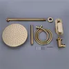 Brass Bathroom Shower Set Rianfall Shower Head Shower Faucet System Wall Mounted Shower Arm Mixer Water Sets Brushed Gold